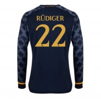 Camiseta Real Madrid Antonio Rudiger #22 Segunda Equipación Replica 2023-24 mangas largas